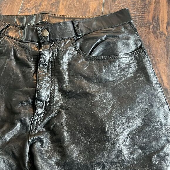 VTG Cafro size 34 by 27 leather high rise pants in EUC genuine black leather - Picture 2 of 12